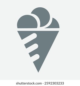 Ice cream icon, dessert, sweet, frozen, treat, cone, summer, delicious