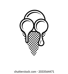 Ice Cream Icon. Dessert Symbol  - Vector, Sign for Design, Presentation, Website or Apps Elements. 