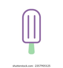 Ice cream icon duotone purple green summer beach illustration vector element and symbol perfect.