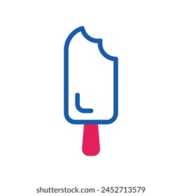 Ice cream icon duotone red blue summer beach illustration vector element and symbol perfect.