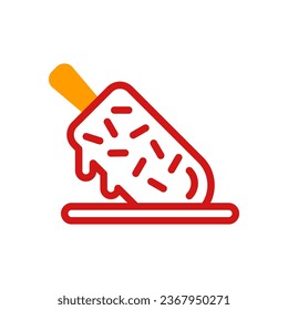 Ice cream icon duotone yellow red summer beach illustration vector element and symbol perfect.