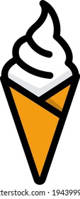 Icono de crema de hielo. Contorno de negrita editable con diseño de relleno de color. Ilustración vectorial.