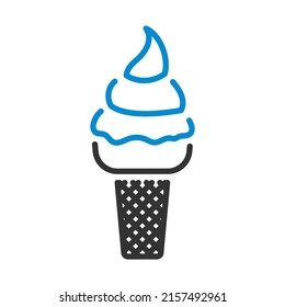 Ice Cream Icon. Editable Bold Outline With Color Fill Design. Vector Illustration.
