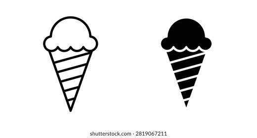 Ice cream icon editable pictogram kit.