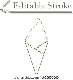 Ice Cream Icon. Editable Stroke Simple Design. Vector Illustration.