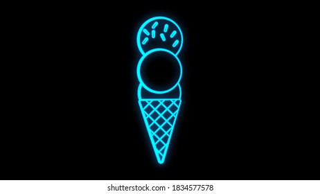 icono de helado. Elementos de comida y bebida en iconos de estilo neón. Icono simple para sitios web, diseño web, aplicación móvil, infografía.