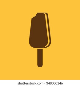 The ice cream icon. Eskimo pie symbol. Flat Vector illustration