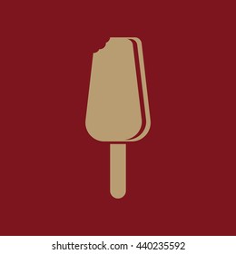 The ice cream icon. Eskimo pie symbol. Flat Vector illustration