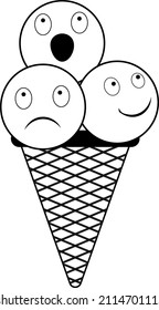 ice cream icon fear joy surprise