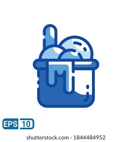 ice cream icon in filled line style isolated on white background. EPS 10