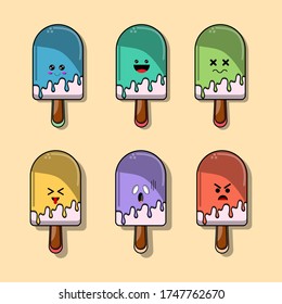 ice cream icon flat design ilustration