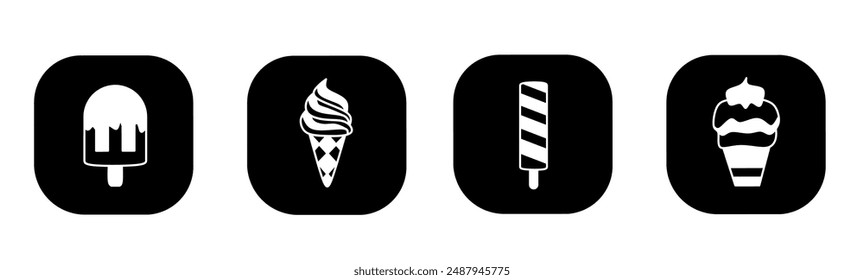 Ice cream icon in flat. Ice cream icon design. Stock vector.