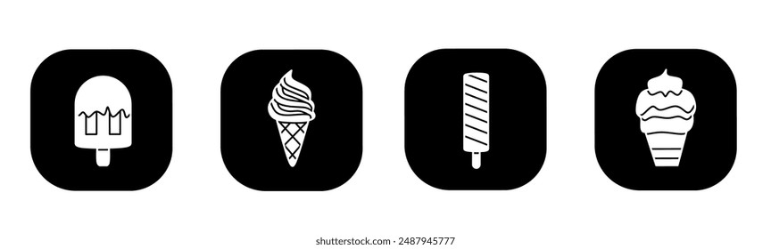 Ice cream icon in flat. Ice cream icon design. Stock vector.