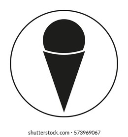 ice cream. icon. flat design.