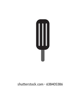 Ice cream icon. Flat design. Isolated. Vector illustration. Black, grey, white.