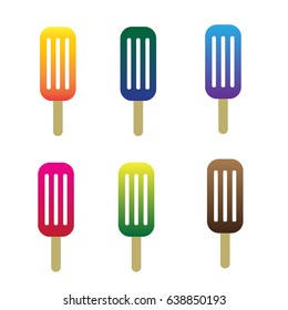 Ice cream icon. Flat design. Colorful. Vector illustration.