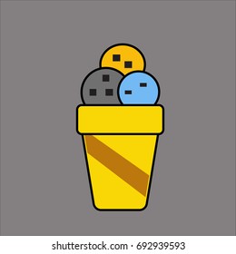 ice cream icon flat design