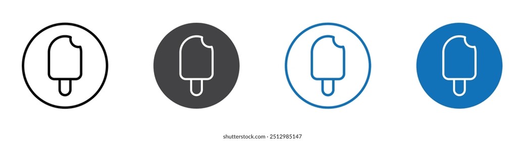 Ice Cream icon flat editable icon mark set.