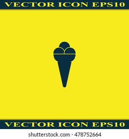 Ice cream icon. Flat illustration.