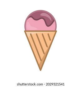 Ice cream icon. Flat pictogram for web. Line stroke. Simple symbol isolated on white background. Outline vector eps10