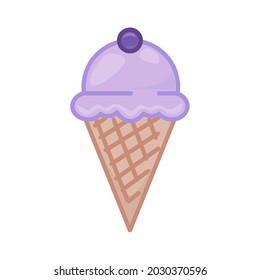 Ice cream icon. Flat pictogram for web. Line stroke. Simple symbol isolated on white background. Outline vector eps10