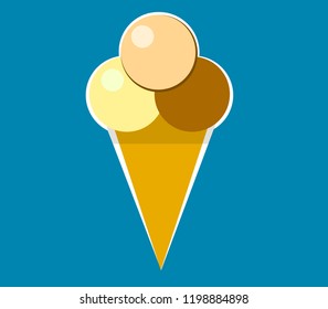 Ice cream icon flat simple design