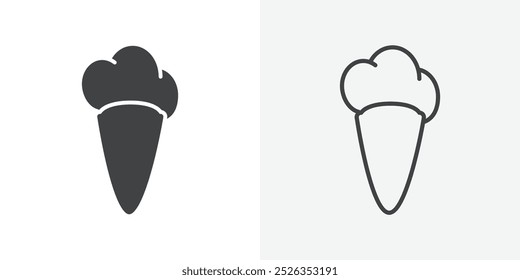 Icono de helado plano y diseño de conjunto simple