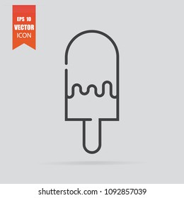 Ice cream icon in flat style isolated on grey background. For your design, logo. Vector illustration.