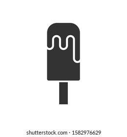 Ice cream icon in flat style. Sundae vector illustration on white isolated background. Sorbet dessert business concept.