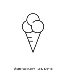 Ice cream icon in flat style. Sundae vector illustration on white isolated background. Sorbet dessert business concept.