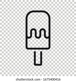 Ice cream icon in flat style. Sundae vector illustration on white isolated background. Sorbet dessert business concept.