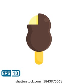 ice cream icon in flat style isolated on white background. Editable color. EPS 10