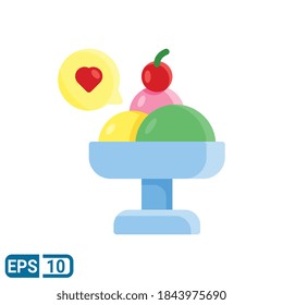 ice cream icon in flat style isolated on white background. Editable color. EPS 10