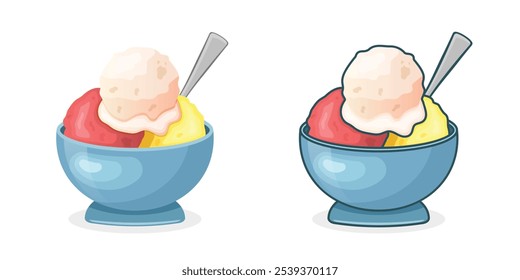 Icono de helado en estilo plano. Sabrosa Ilustración vectorial de postre sobre fondo aislado. Concepto del negocio de la señal de la comida dulce.