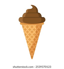 Icono de helado en estilo plano. Sabrosa Ilustración vectorial de postre sobre fondo aislado. Concepto del negocio de la señal de la comida dulce.