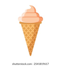 Icono de helado en estilo plano. Sabrosa Ilustración vectorial de postre sobre fondo aislado. Concepto del negocio de la señal de la comida dulce.