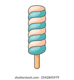 Icono de helado en estilo plano. Sabrosa Ilustración vectorial de postre sobre fondo aislado. Concepto del negocio de la señal de la comida dulce.