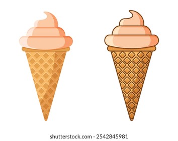 Icono de helado en estilo plano. Sabrosa Ilustración vectorial de postre sobre fondo aislado. Concepto del negocio de la señal de la comida dulce.