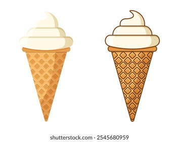 Ice cream icon in flat style. Tasty dessert vector illustration on isolated background. Sweet eating sign business concept.