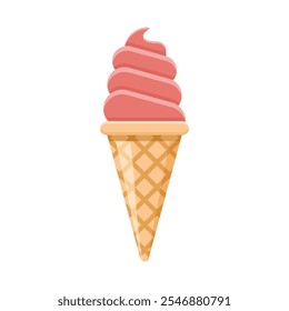 Ice cream icon in flat style. Tasty dessert vector illustration on isolated background. Sweet eating sign business concept.