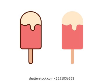 Ice cream icon in flat style. Tasty dessert vector illustration on isolated background. Sweet eating sign business concept.