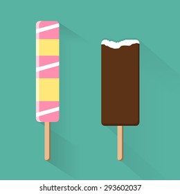 Ice cream icon flat style