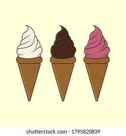 ice cream icon with flat style.vector illustration