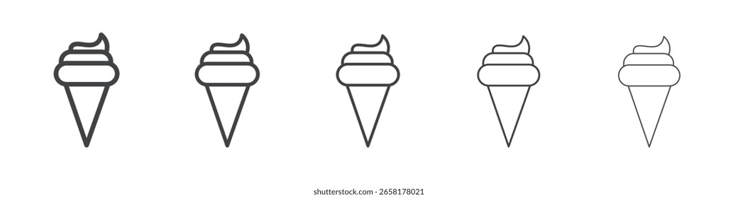 Eiscreme-Symbol, flache, dünne Illustration