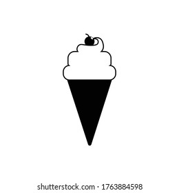Ice cream Icon. Flat Vector Graphic in White Background.