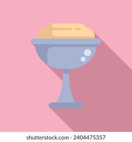 Ice cream icon flat vector. Summer fresh product. Gelato bowl