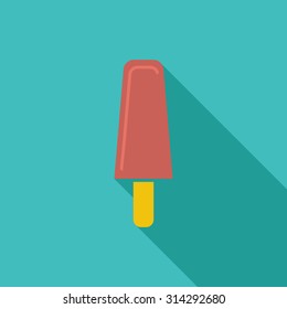 Ice cream icon. Flat vector related icon with long shadow for web and mobile applications. It can be used as - logo, pictogram, icon, infographic element. Vector Illustration.