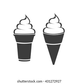Ice cream icon. Flat vector illustration in black on white background. EPS 10