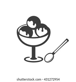 Ice cream icon. Flat vector illustration in black on white background. EPS 10