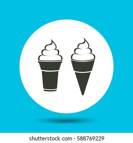 Ice cream icon. Flat vector illustration in black on white background.